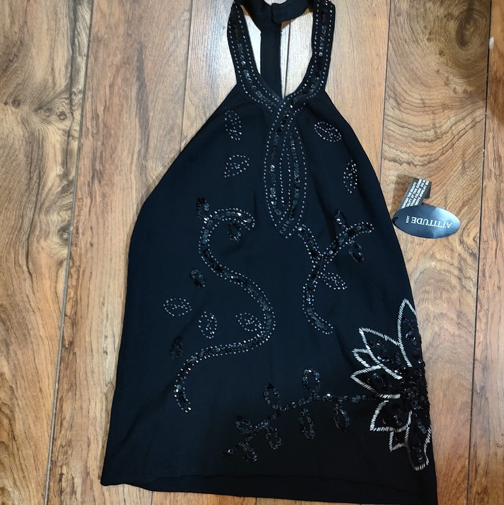 New with tags, gorgeous dressy Attitude halter top